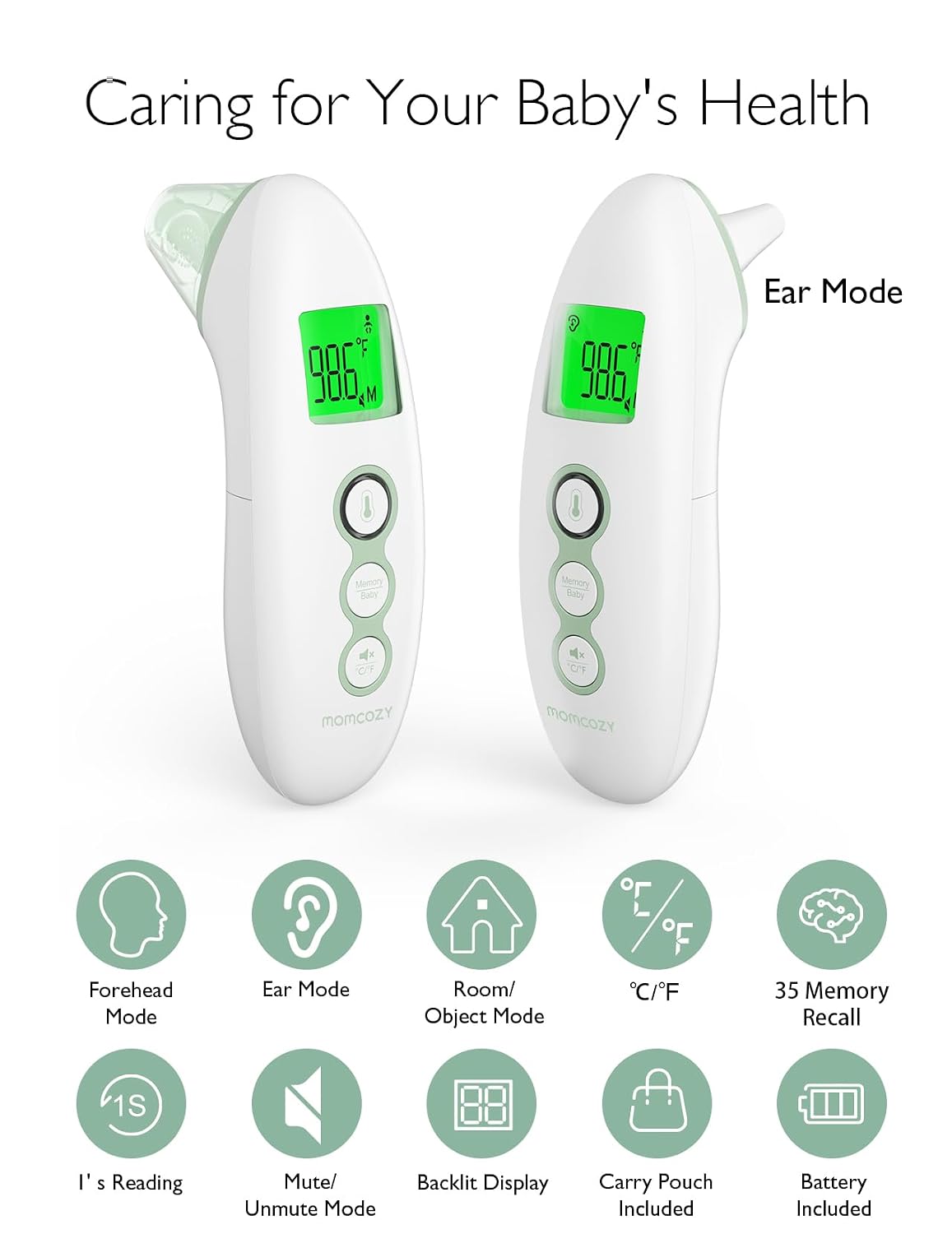 Momcozy - Forehead And Ear Thermometer -