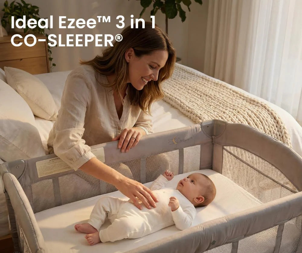 Miila - 3in1 Magic Fold Baby Playpen & Bassinet - Portable - One Hand Fold - Breathable Mesh - Beige