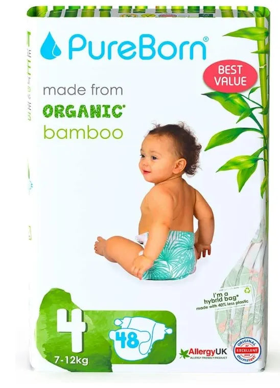 Pureborn - Organic Bamboo Diapers - Size 4