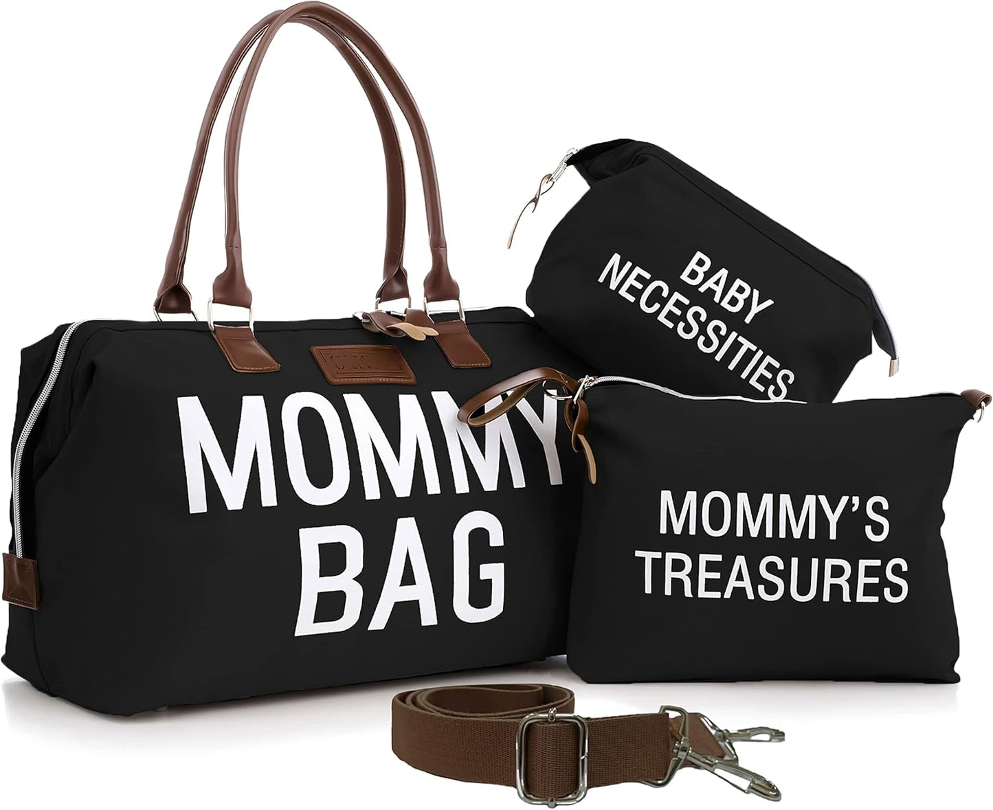 Miila - Mommy Bag Diaper Tote - Insulated Pockets - Black