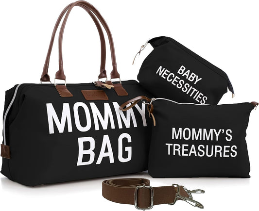 Miila - Mommy Bag Diaper Tote - Insulated Pockets - Black
