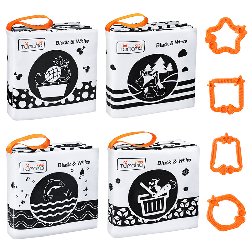 Tumama Kids - High Contrast Cloth Books - Set Black & White
