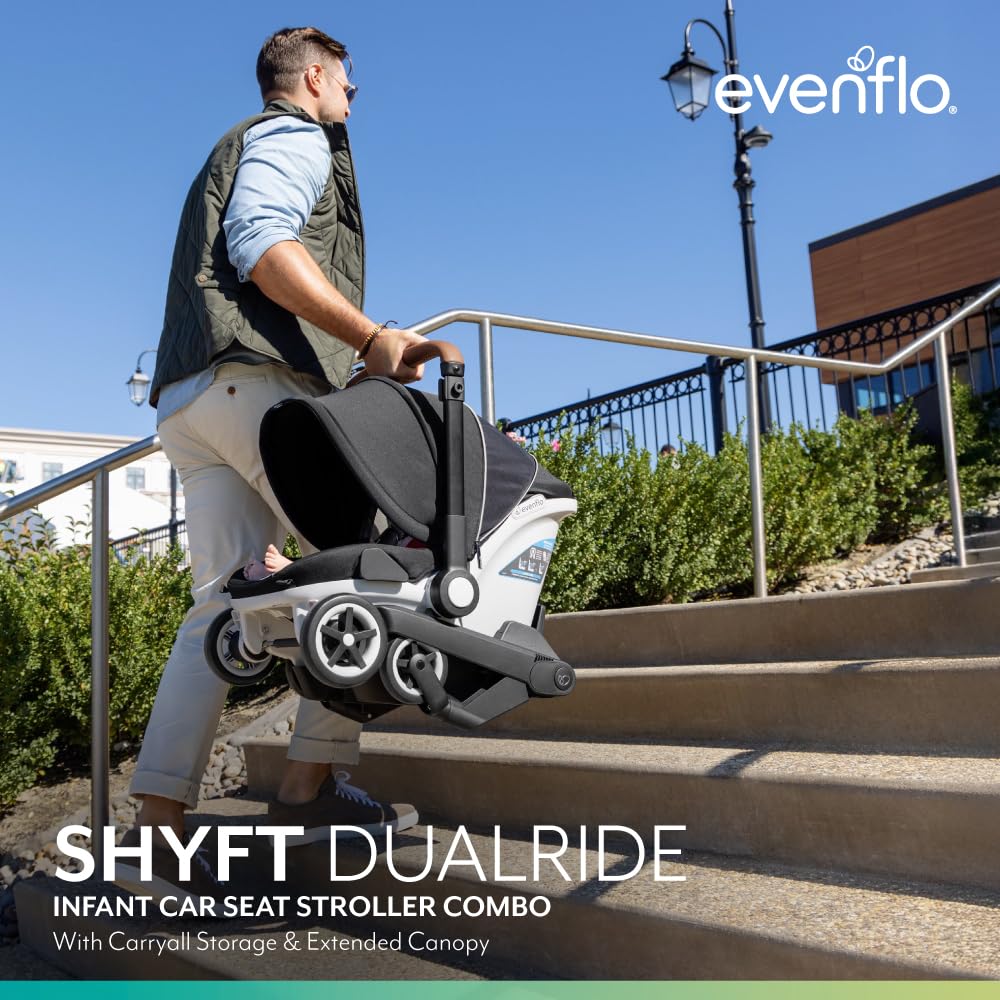 EVENFLO SHYFT DUALRIDE CARSEAT + STROLLER CHAMPAGNE