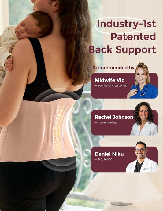Momcozy - Ergowrap Pink (L) Postpartum Belly Band - Oyster