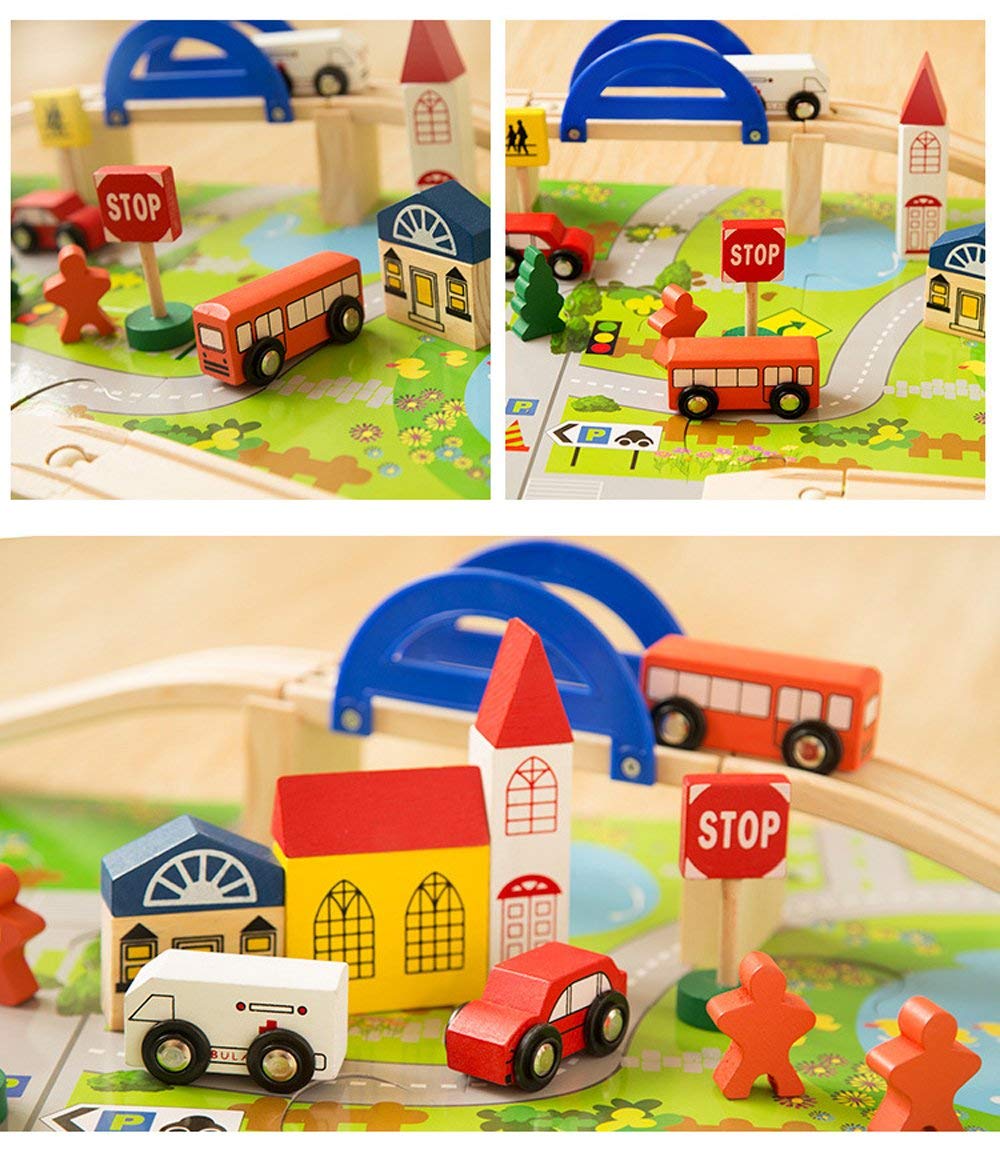 Tumama Kids - Wooden Rail Overpass - Track Set