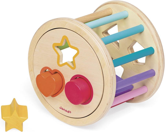 Janod - I wood Shape - Sorter Drum - Wooden