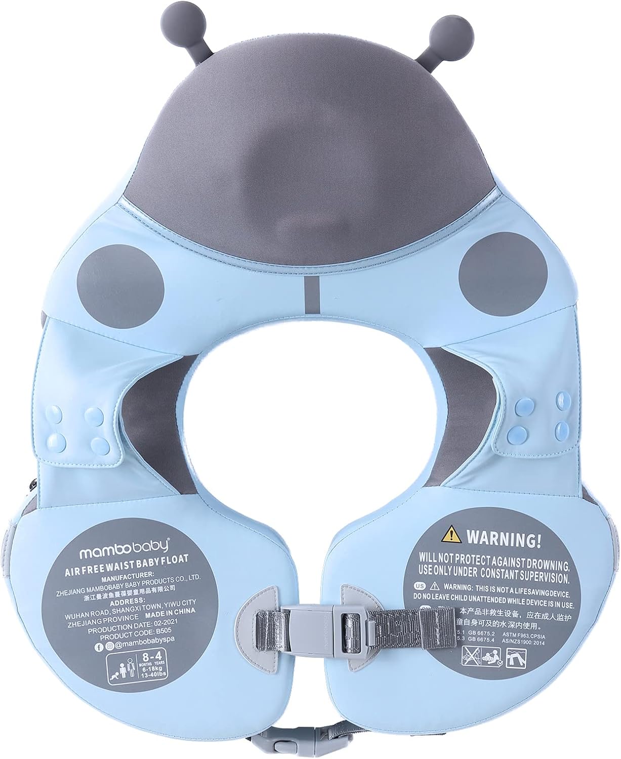 Mambobaby - Waist Baby Float With Canopy - Blue