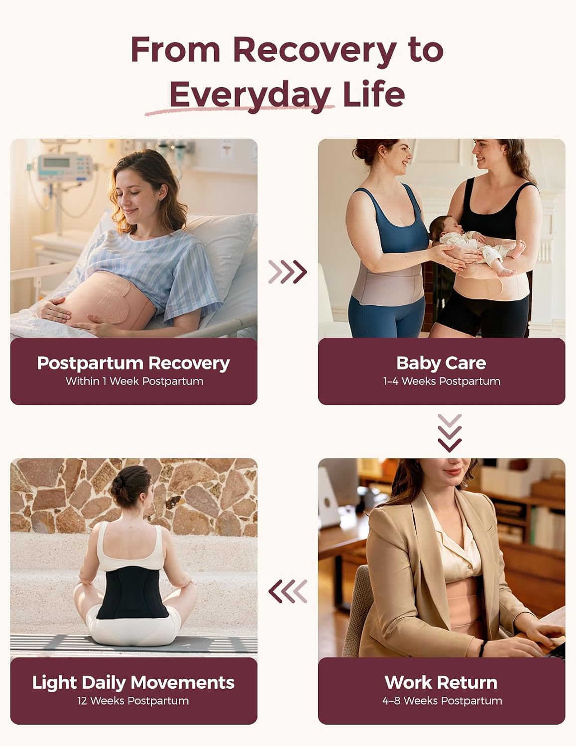 Momcozy - Ergowrap Pink (L) Postpartum Belly Band - Oyster