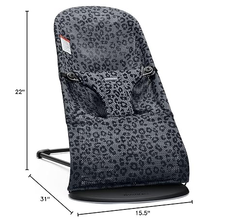 Babybjorn - Bouncer Bliss Mesh - Anthracite Leopard