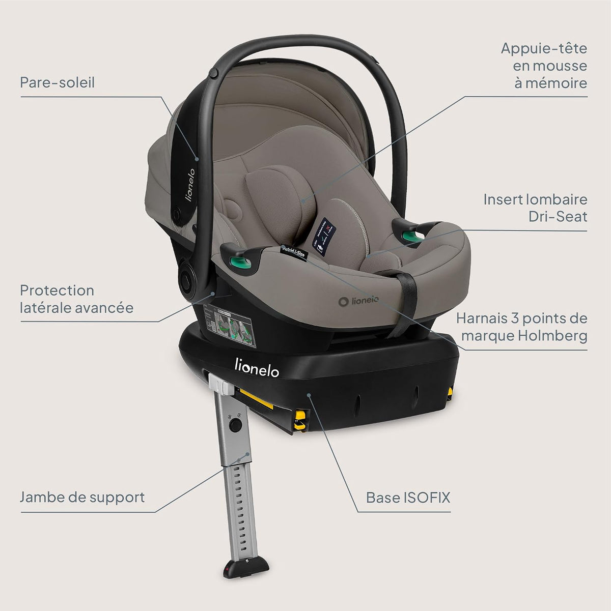 Lionelo - Tansi - Stroller+Car Seat - Beige Taupe