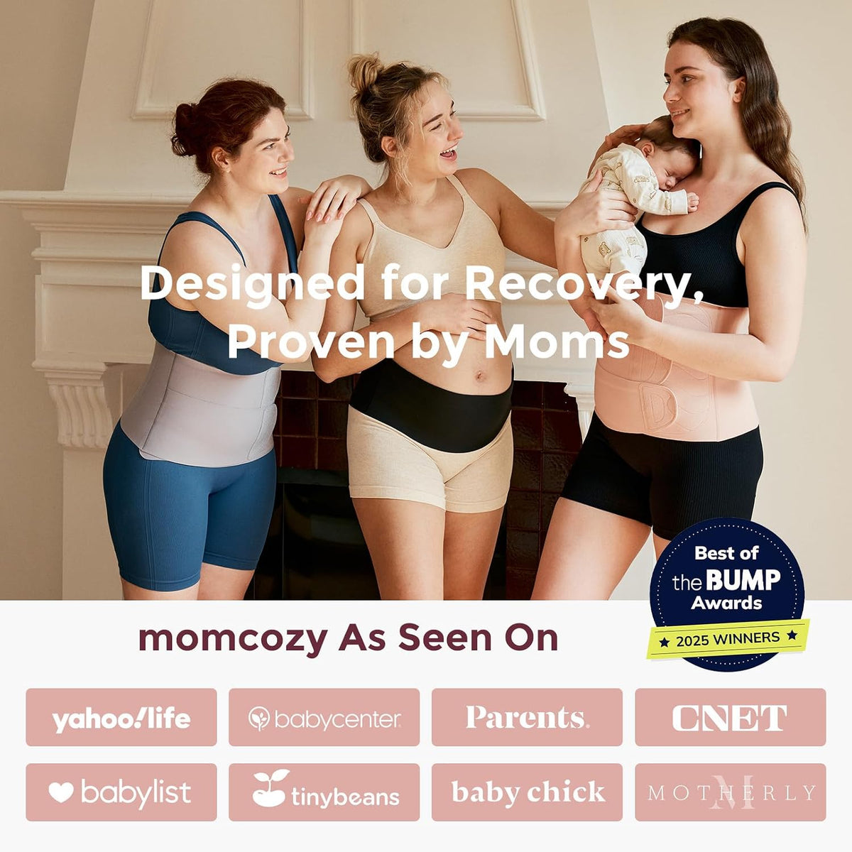 Momcozy - Ergowrap Pink (L) Postpartum Belly Band - Oyster
