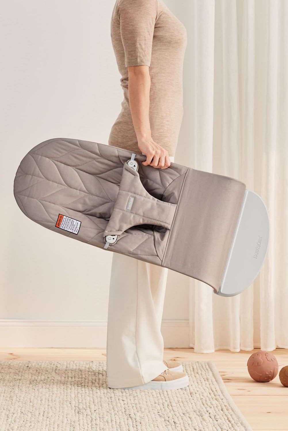Babybjorn - Bouncer Bliss Wov. - Petal Sand Gray