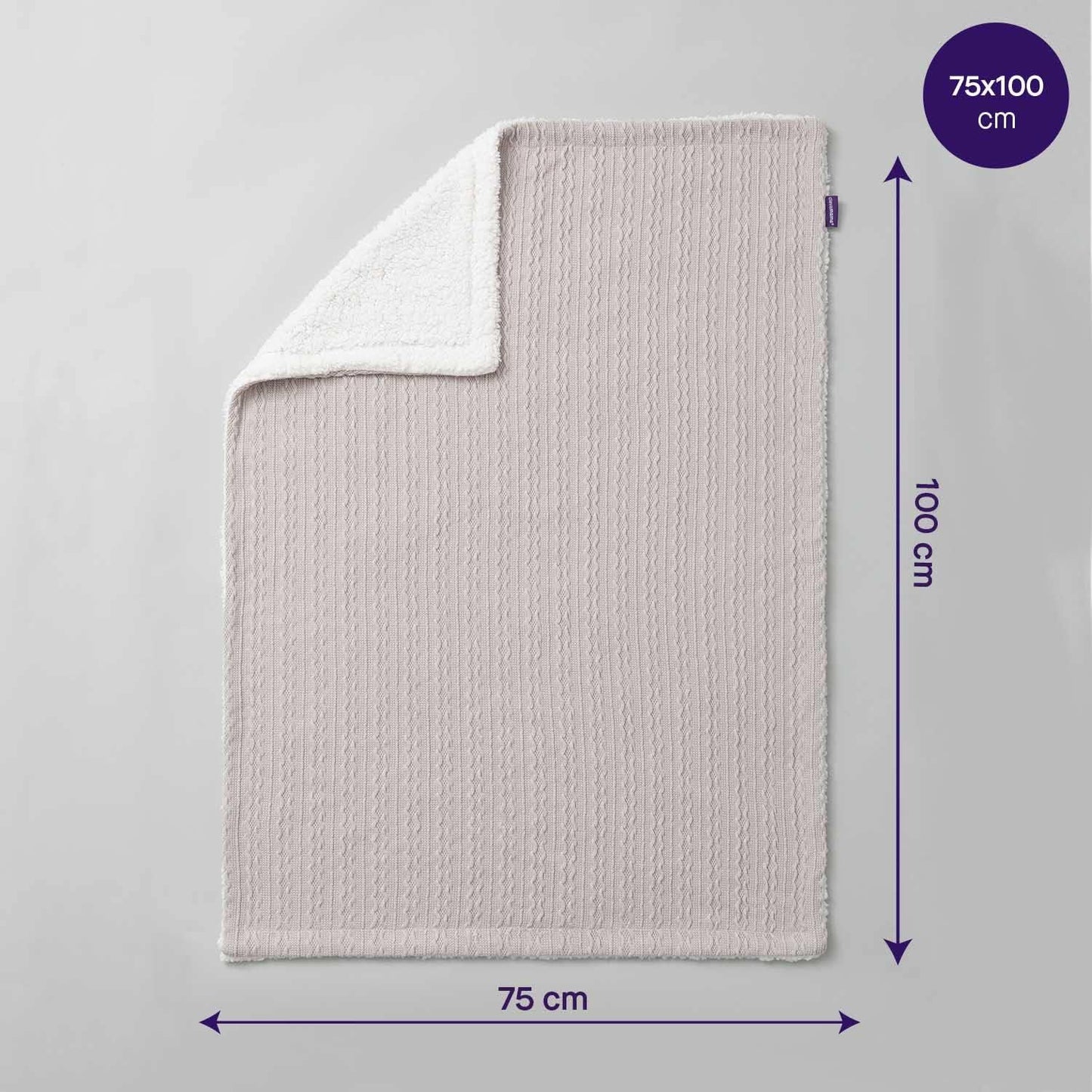 Clevamama - Luxe Sherpa Baby Blanket - 75*100cm Grey