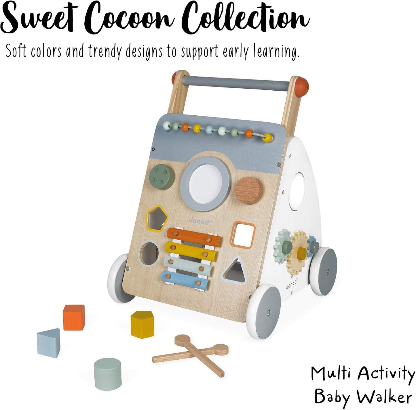 Janod - Sweet Cocoon Push Along Vehicle - Wooden
