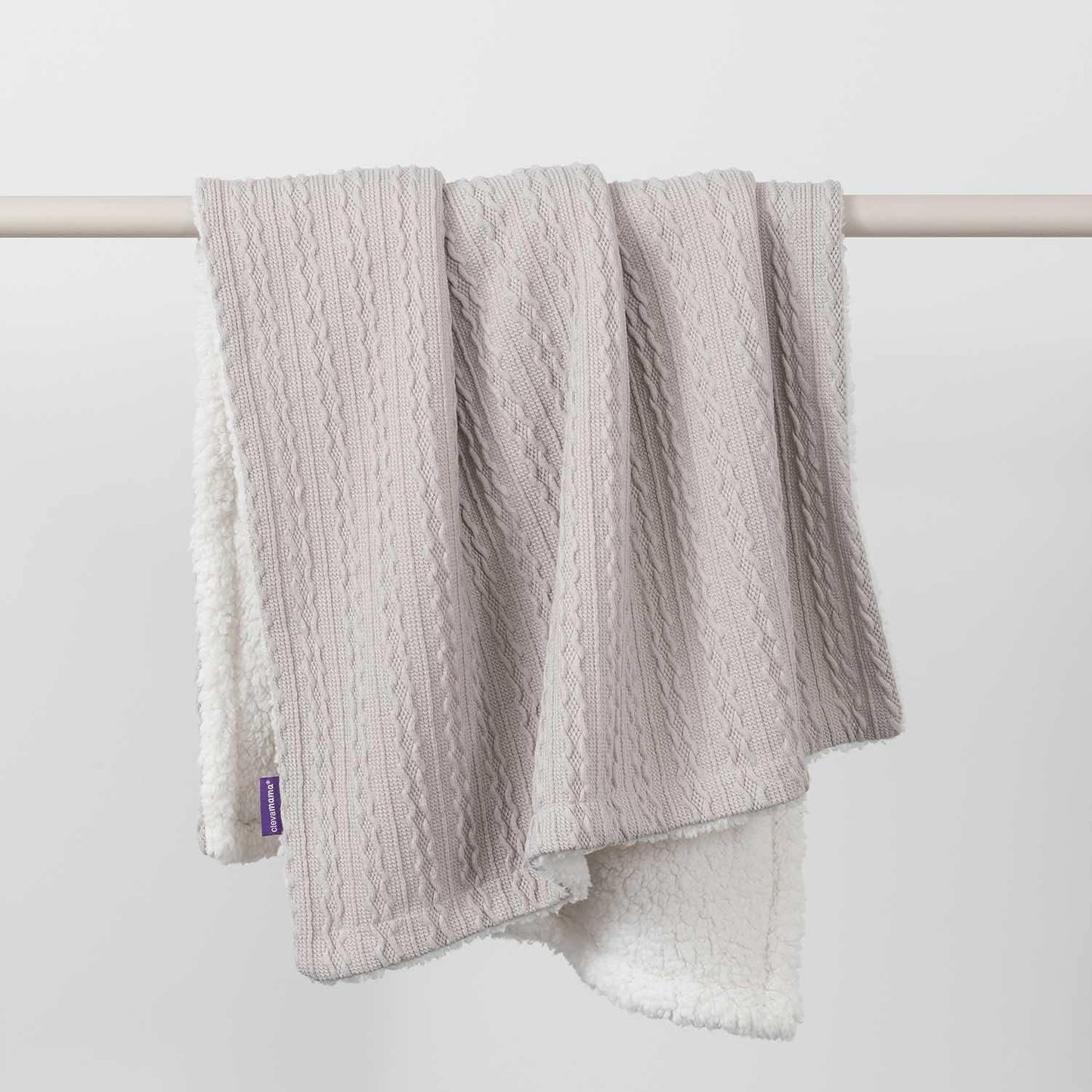 Clevamama - Luxe Sherpa Baby Blanket - 75*100cm Grey