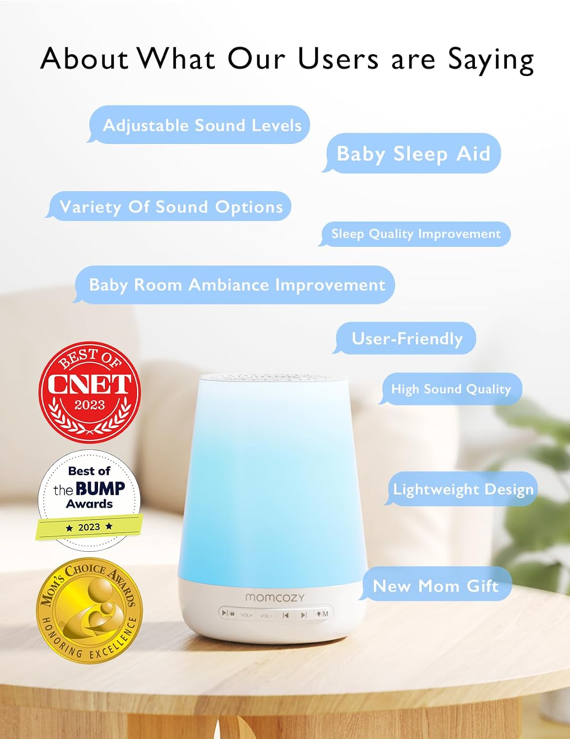 Momcozy - Smart Baby Sound Machine - White
