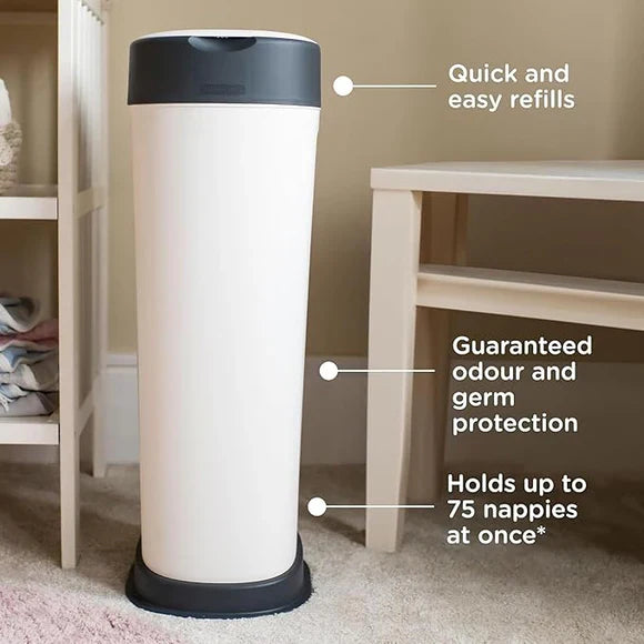Tommee Tippee Twist and Click XL Nappy Bin,
White, with x1 Refill Cassette