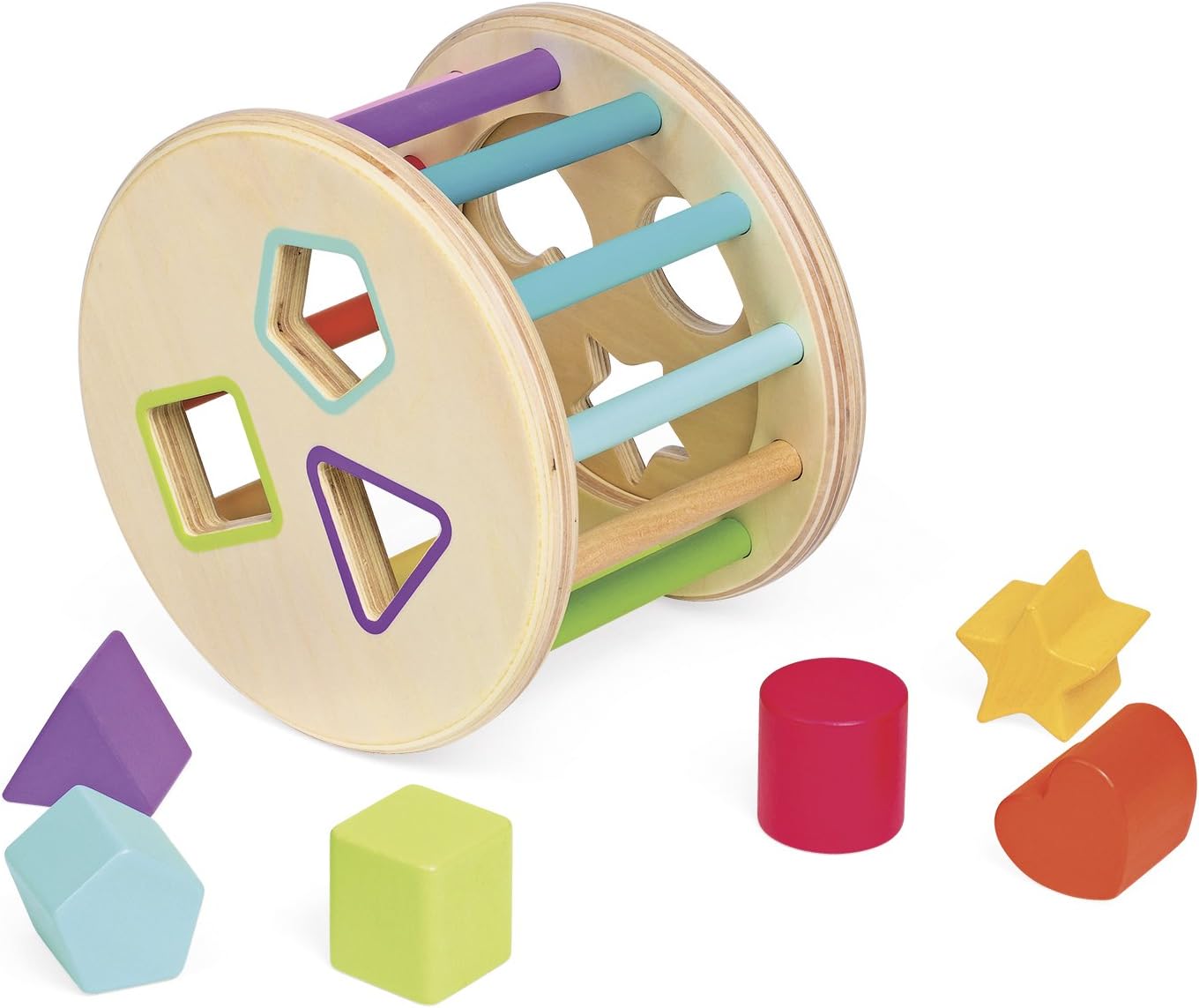 Janod - I wood Shape - Sorter Drum - Wooden