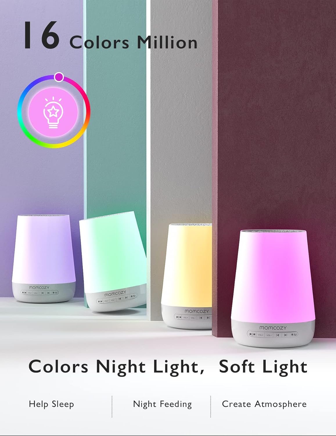 Momcozy - Smart Baby Sound Machine - White