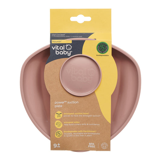 Vital Baby Nourish power' suction plate - natural berry