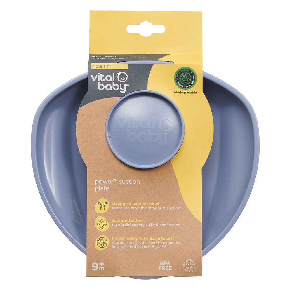 Vital Baby Nourish power' suction plate - natural grape