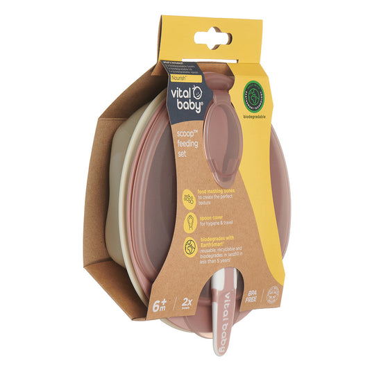 Vital Baby Nourish scoop' feeding set 2pk - natural berry