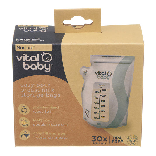Vital Baby Nurture easy pour breast milk storage bags 30pk