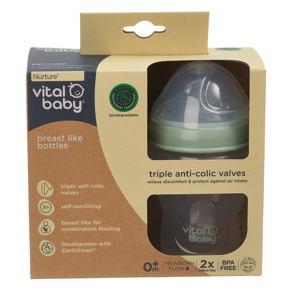 Vital Baby Nurture breast like bottle 240ml 2pk