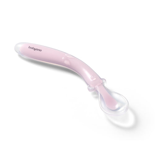 BabyOno - Silicone Flexible Spoon - Light Pink