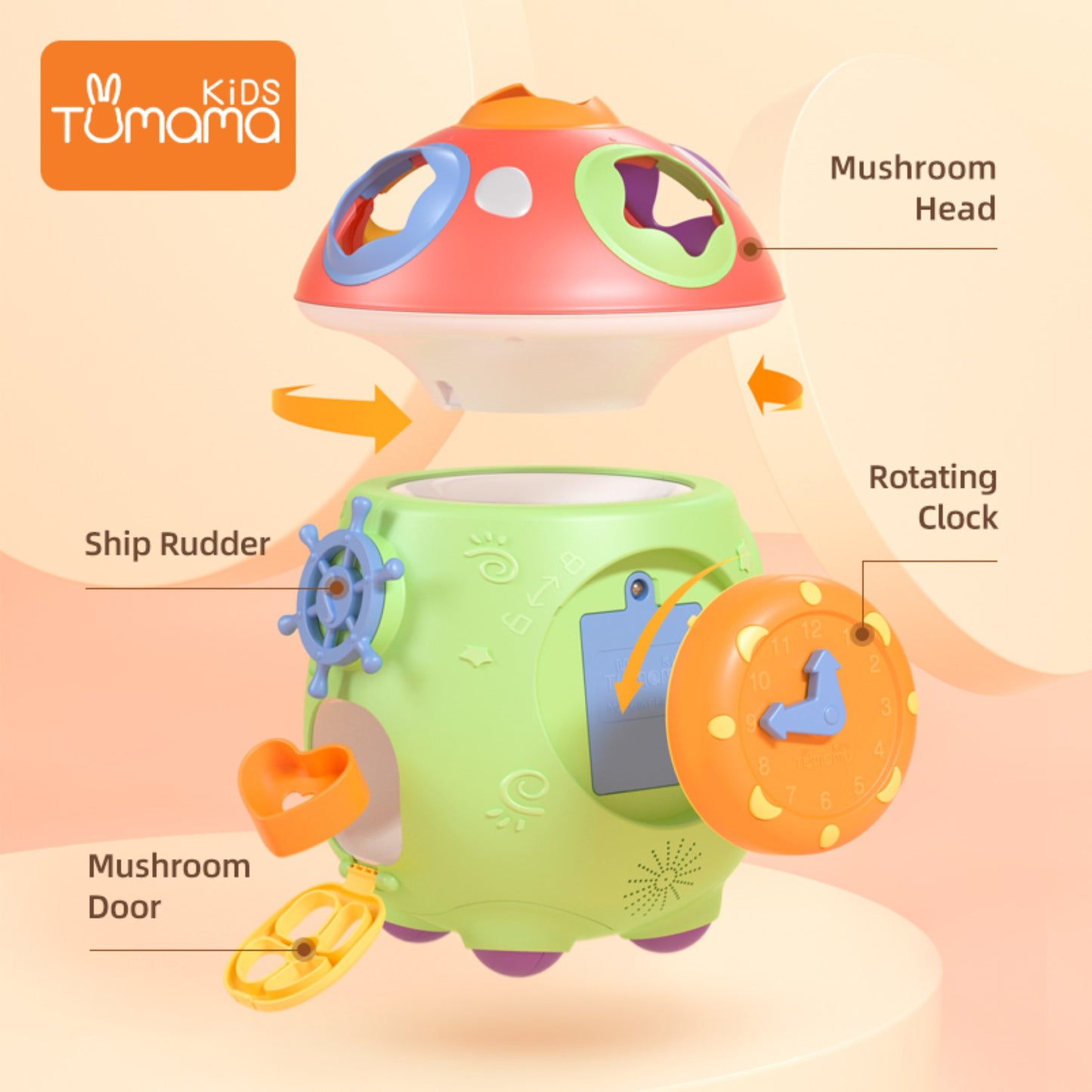 Tumama Kids - Mushroom Car - Shape Sorting