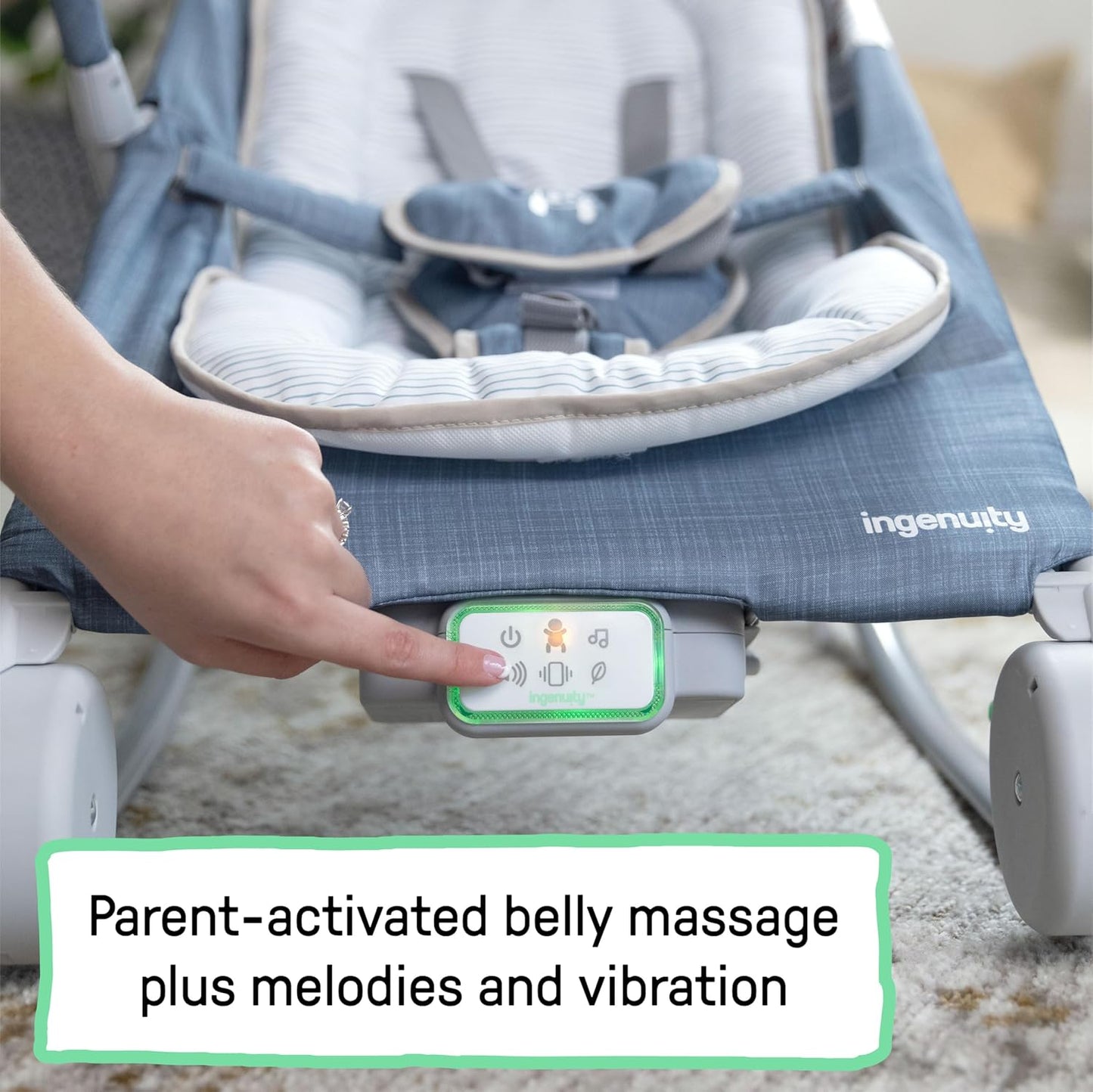 Kids2 - Ingenuity Happy Belly Rocker - Chambray
