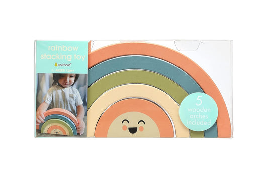 Pearhead - Wooden Stacking Toy Rainbow