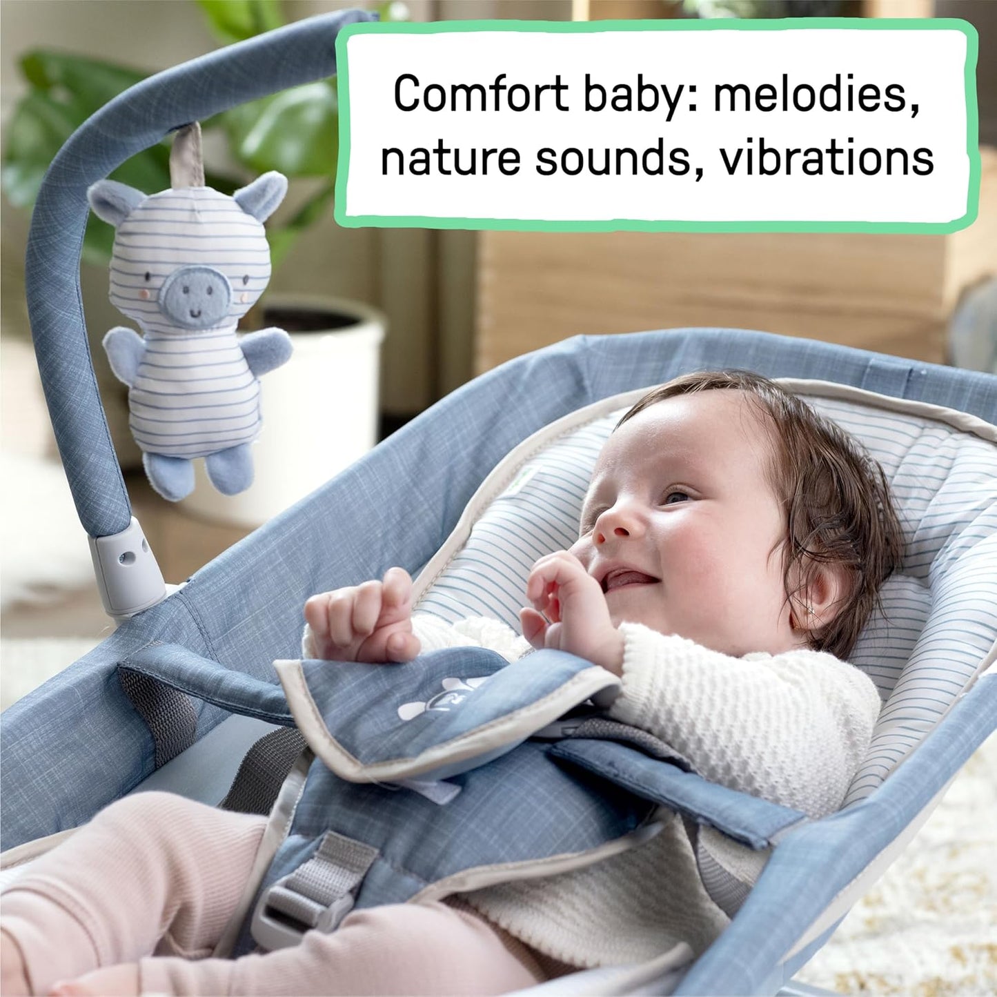 Kids2 - Ingenuity Happy Belly Rocker - Chambray