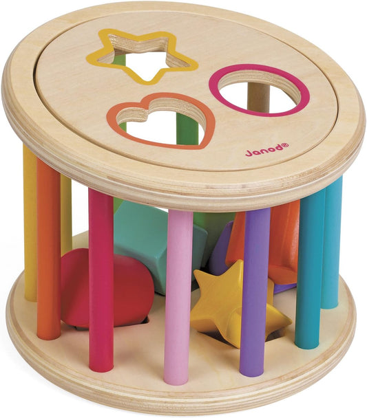 Janod - I wood Shape - Sorter Drum - Wooden