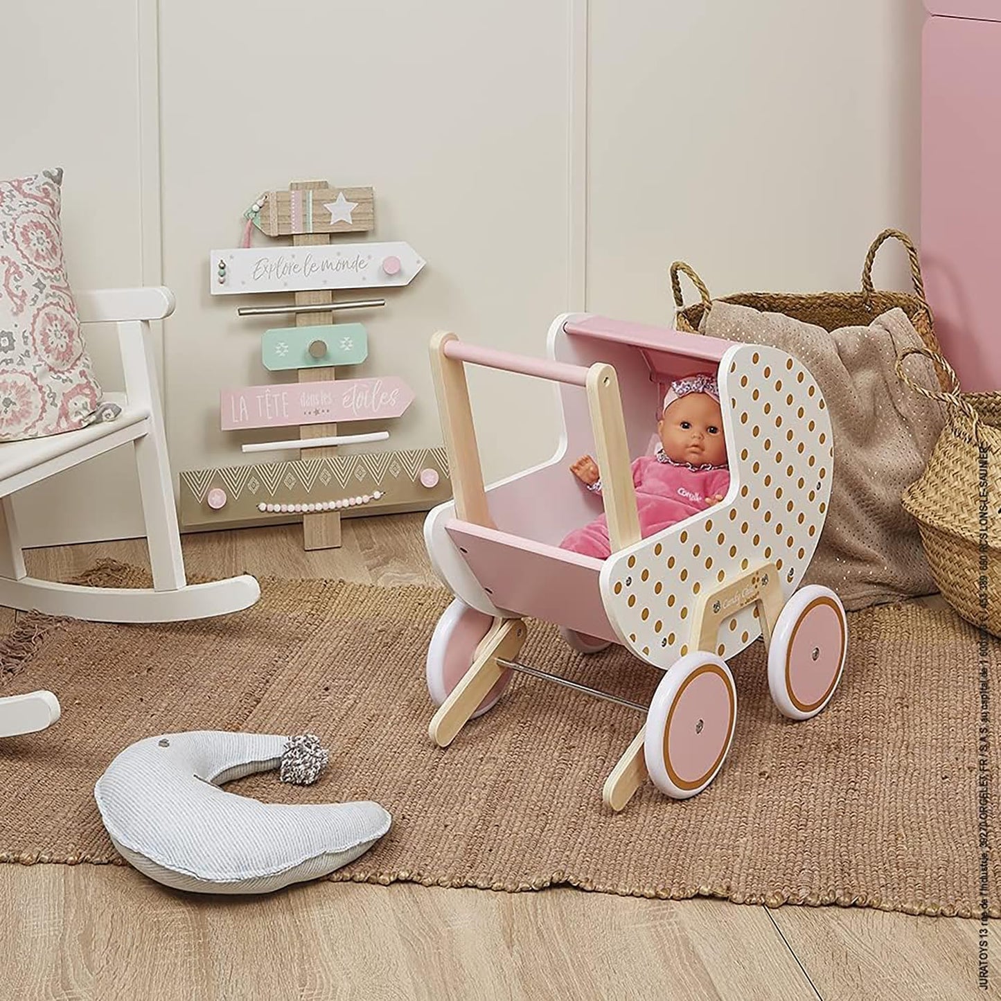 Janod - Candy Chic Doll's Pram