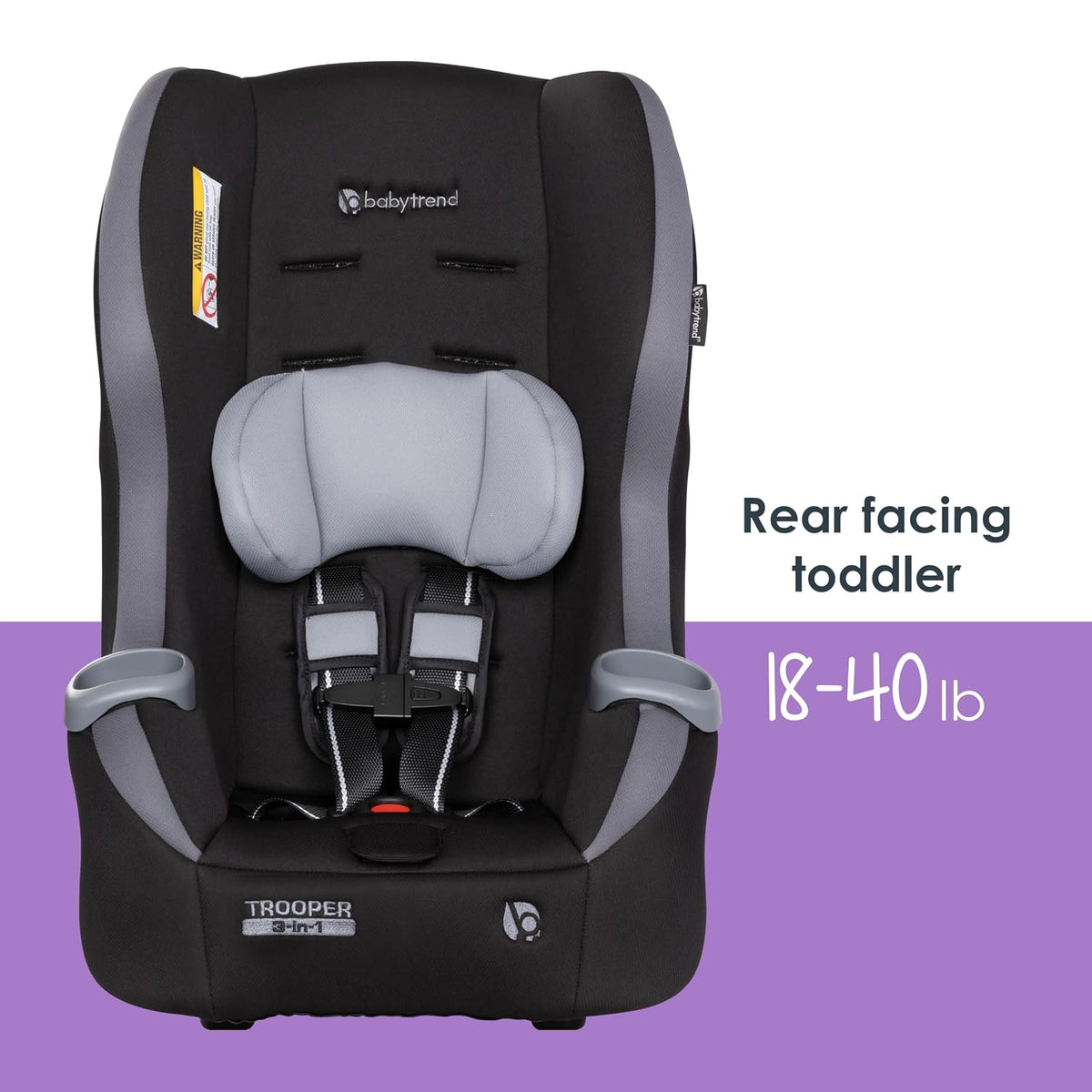 BabyTrend - Trooper Slim 3-in-1 - Convertible Car Seat - Dash Black