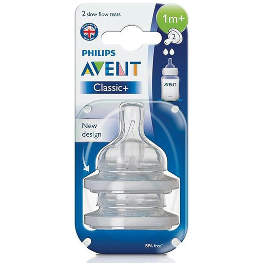 Avent - 2 Classic+ Teats Slow Flow 2 holes - 1m+
