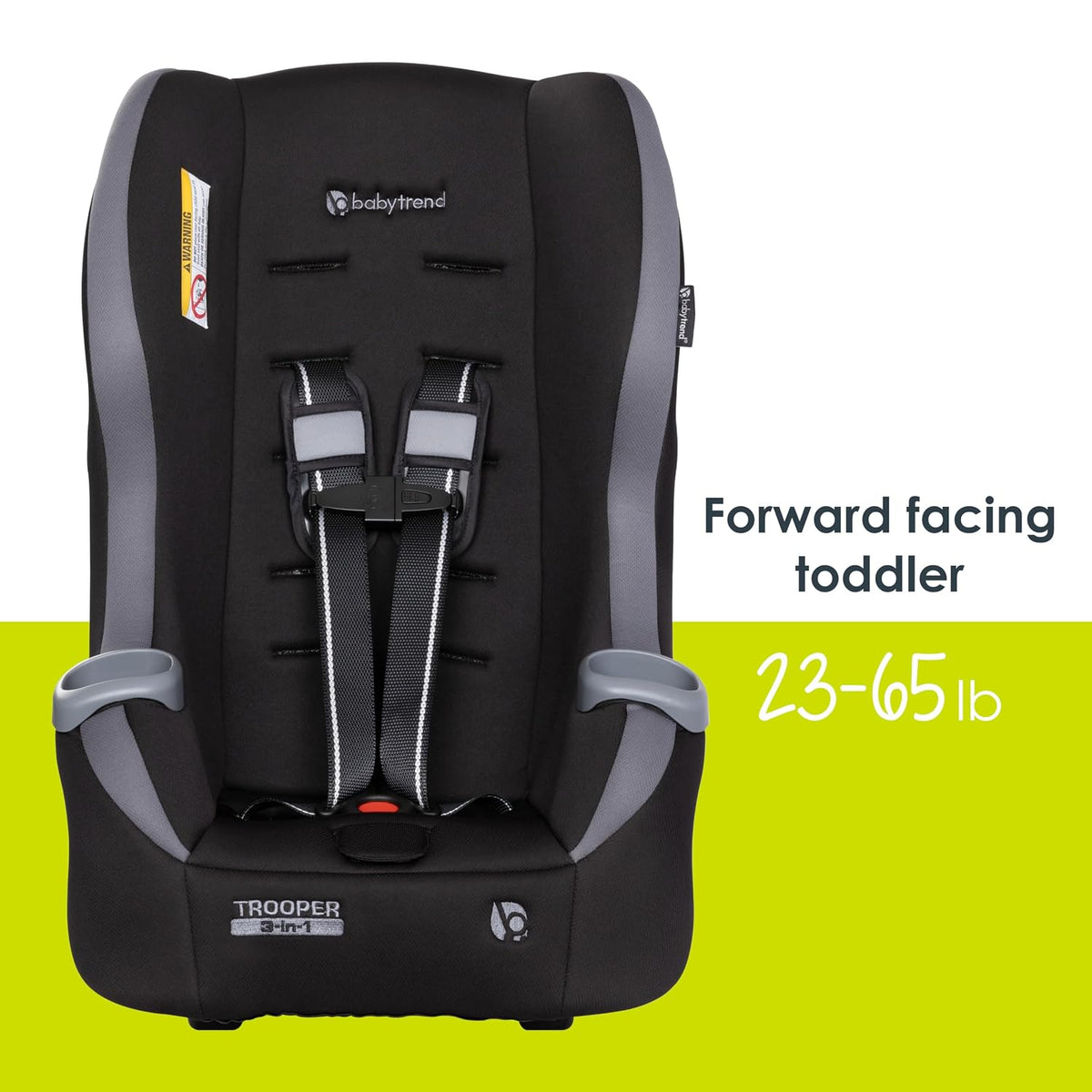 BabyTrend - Trooper Slim 3-in-1 - Convertible Car Seat - Dash Black