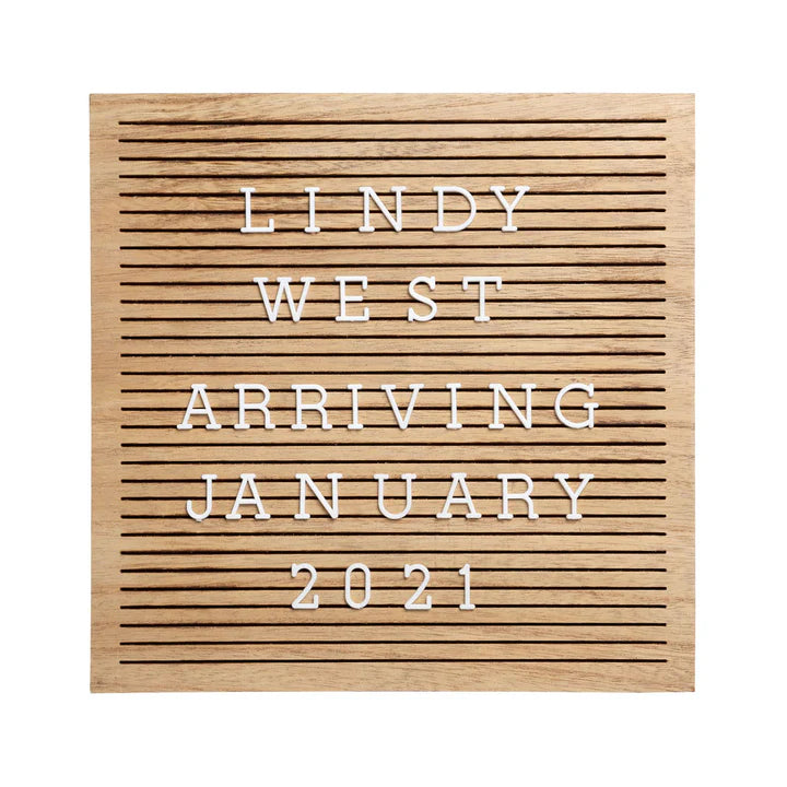 Pearhead - Black/Natural Letter Board - Grey
