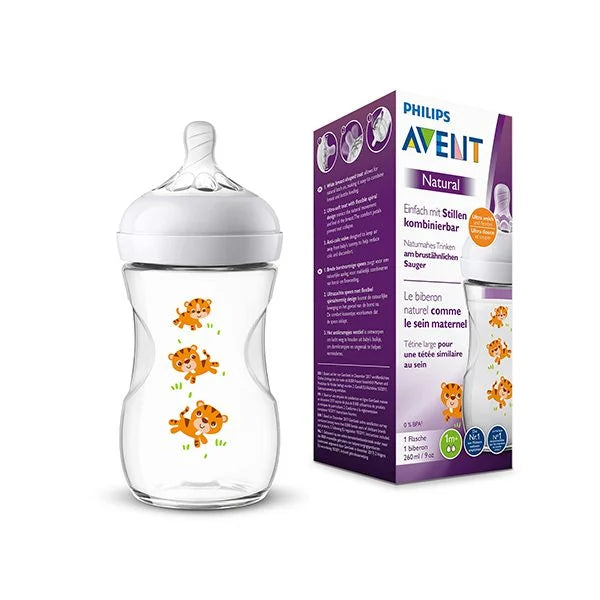 Avent - Natural Feedin Bottle 260ml - Single Pack - Tiger