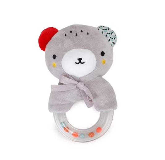 Tumama Kids - Soft Plush - Baby Hnaging Rattle - Red Hat Bear