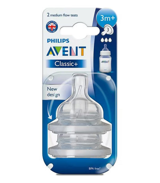 AVENT 2 CLASSIC+ TEATS MED. FLOW 3 HOLES - 3M+
