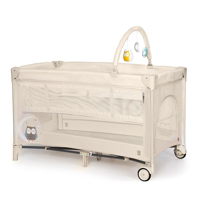 Asalvo - Travel Cot Complet Duo - Baby Owl - Light Beige
