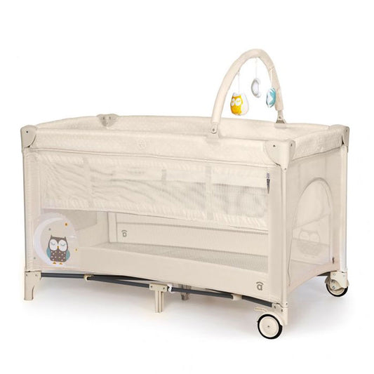 Asalvo - Travel Cot Complet Duo - Baby Owl - Light Beige