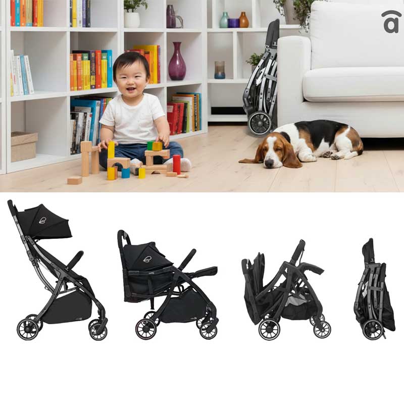 Asalvo - Travel  Stroller - Hito Black