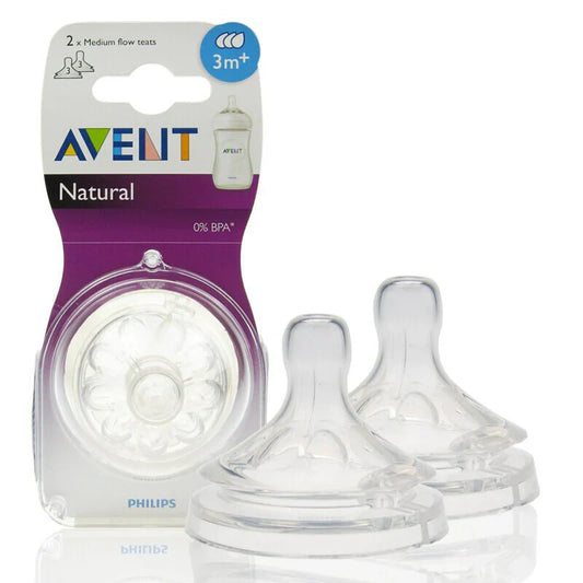 AVENT 2 NATURAL TEATS 2.0 MEDIUM 3 HOLES - 3M+