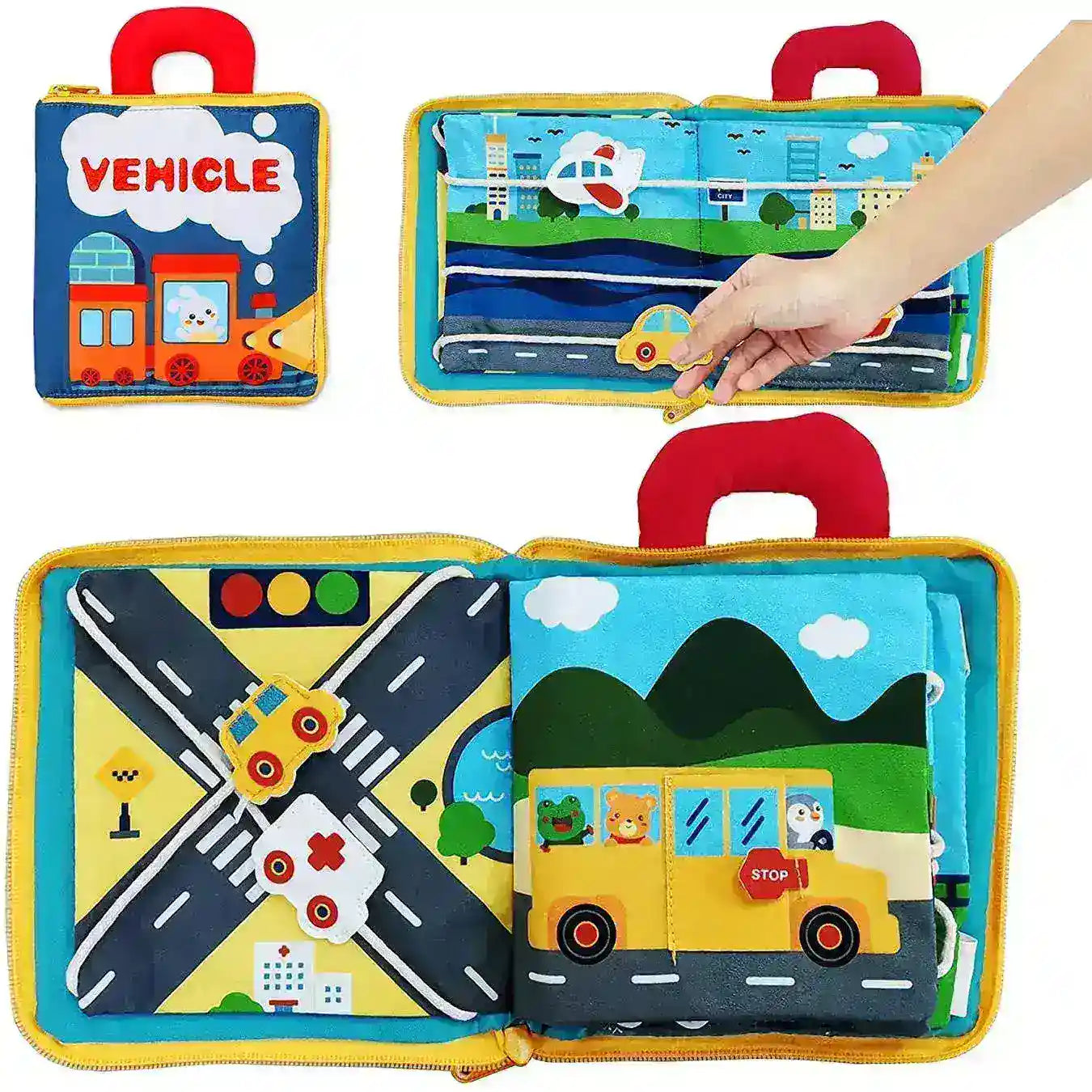 Tumama Kids - Baby Quiet Book - Vehicle Cloth Book