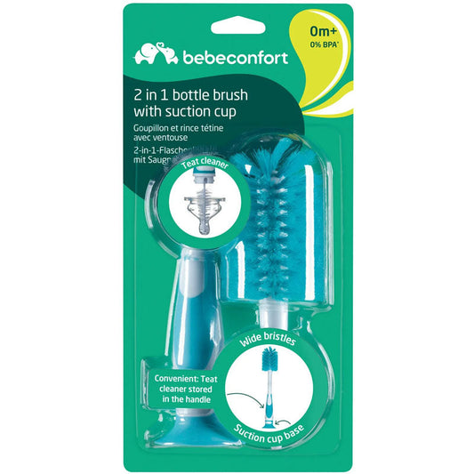 BBC 2IN1 BOTTLE BRUSH WITH SUCTION CUP 0M+