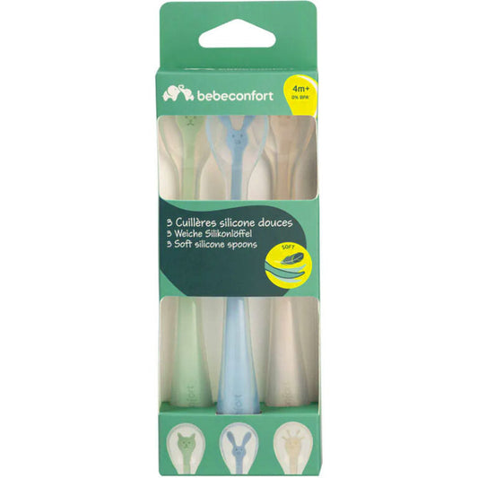 BBC 3 SOFT SILICONE SPOONS 4m+