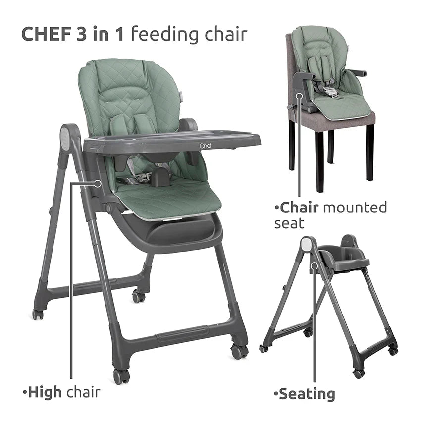 Baby high chair CHEF 3in1 Grey